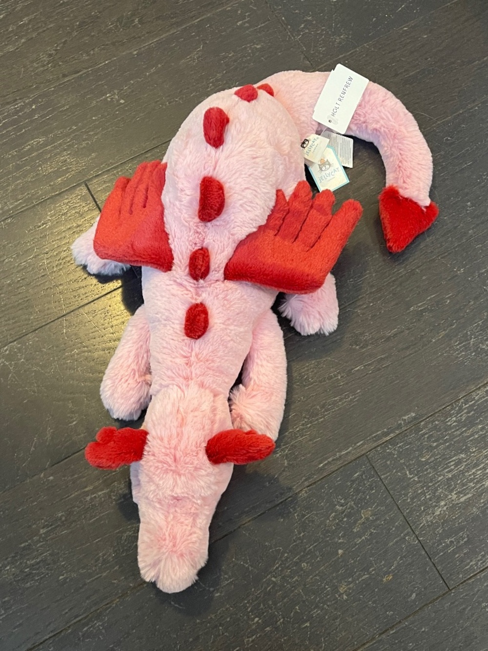 BNWT RARE Jellycat Heart Large Dragon Plush Valentine Limited Edition red pink